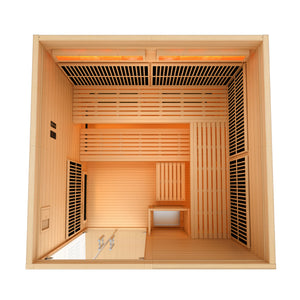 Golden Designs 2025 Toledo 6 Per Hybrid Sauna (Indoor). Full Spectrum and Harvia Traditional Stove