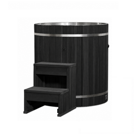 ***New 2026 Model*** Dynamic Cold Therapy Barrel 304 Stainless Steel Cold Plunge - Black Exterior