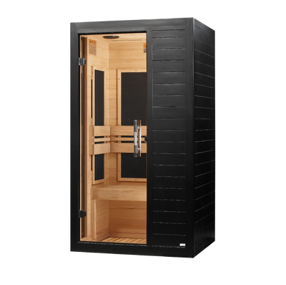 ***New 2026 Model*** Dynamic "Veneto" Black Finish 1-2 Person Ultra Low EMF FAR IR Sauna (DYN-6115-06 Elite)
