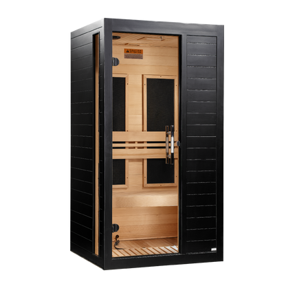 ***New 2026 Model*** Dynamic "Veneto" Black Finish 1-2 Person Ultra Low EMF FAR IR Sauna (DYN-6115-06 Elite)