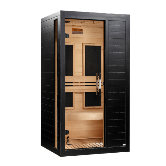 ***New 2026 Model*** Dynamic "Veneto" Black Finish 1-2 Person Ultra Low EMF FAR IR Sauna (DYN-6115-06 Elite)