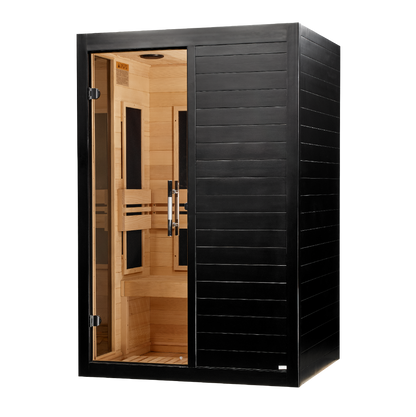 ***New 2026 Model*** Dynamic "Veneto" Black Finish 1-2 Person Ultra Low EMF FAR IR Sauna (DYN-6115-06 Elite)