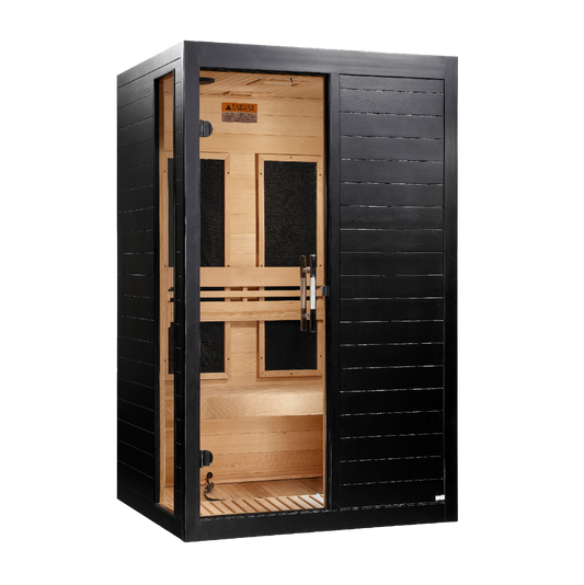 ***New 2026 Model*** Dynamic "Veneto" Black Finish 1-2 Person Ultra Low EMF FAR IR Sauna (DYN-6115-06 Elite)