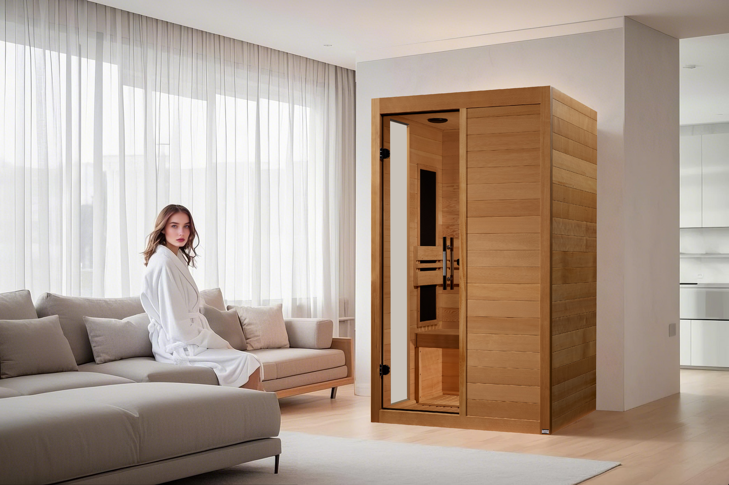 ***New 2026 Model*** Dynamic "Lucca" 2 Person Low EMF FAR IR Sauna (DYN-6215-05)
