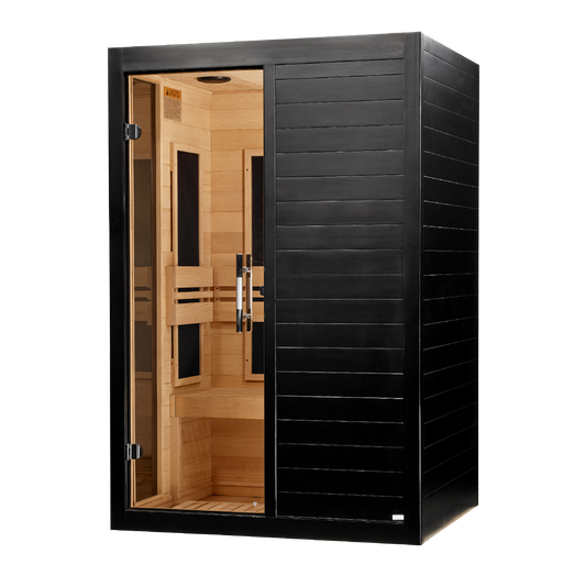 ***New 2026 Model*** Dynamic "Lucca" Black Finish 2 Person Ultra Low EMF FAR IR Sauna (DYN-6215-06 Elite)