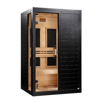 ***New 2026 Model*** Dynamic "Lucca" Black Finish 2 Person Ultra Low EMF FAR IR Sauna (DYN-6215-06 Elite)