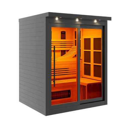 ***New 2026 Model*** Golden Designs 6 Person, Black Near Zero EMF Far IR Sauna (GDI-6996-03-FS)