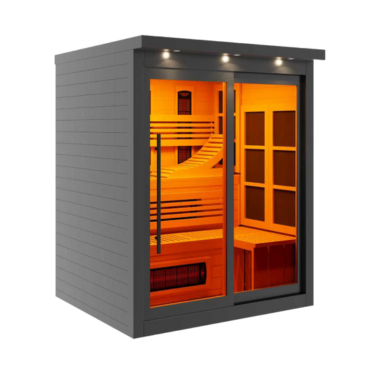 ***New 2026 Model*** Golden Designs 6 Person, Black Near Zero EMF Far IR Sauna (GDI-6996-03-FS)