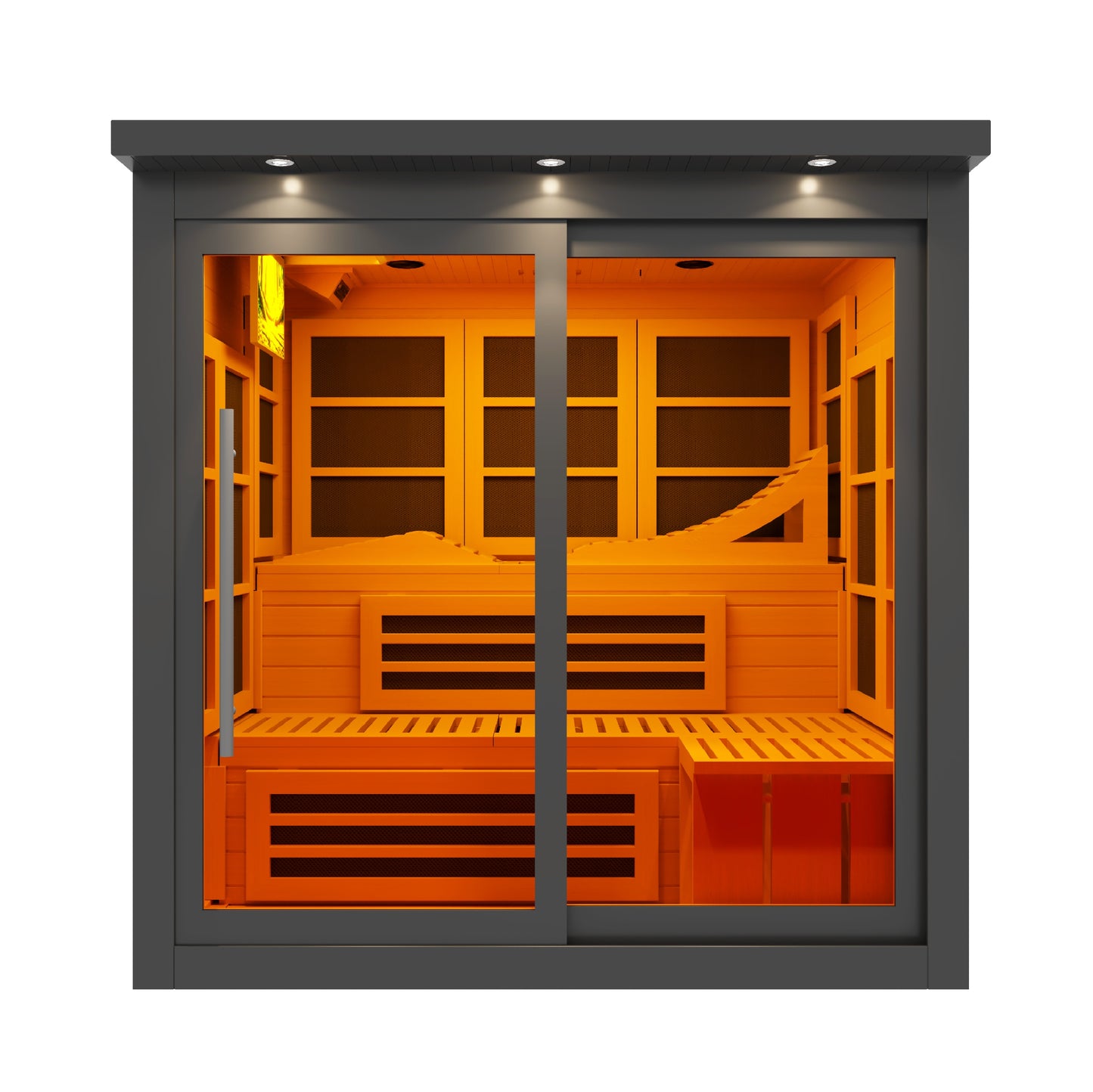***New 2026 Model*** Golden Designs 6 Person Near Zero EMF Far IR Sauna - Black Edition (GDI-6996-02EliteBLK)