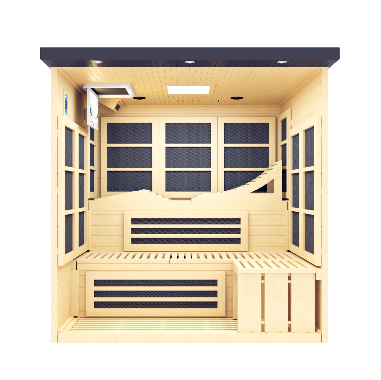 ***New 2026 Model*** Golden Designs 6 Person Near Zero EMF Far IR Sauna - Black Edition (GDI-6996-02EliteBLK)