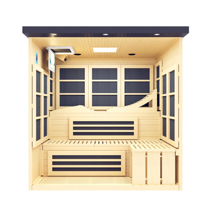 ***New 2026 Model*** Golden Designs 6 Person Near Zero EMF Far IR Sauna - Black Edition (GDI-6996-02EliteBLK)