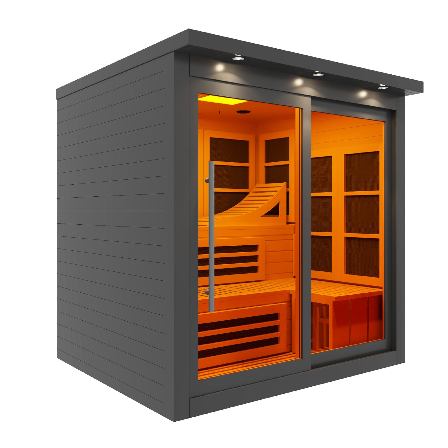 ***New 2026 Model*** Golden Designs 6 Person Near Zero EMF Far IR Sauna - Black Edition (GDI-6996-02EliteBLK)