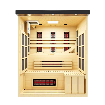 ***New 2026 Model*** Golden Designs 6 Person, Black Near Zero EMF Far IR Sauna (GDI-6996-03-FS)