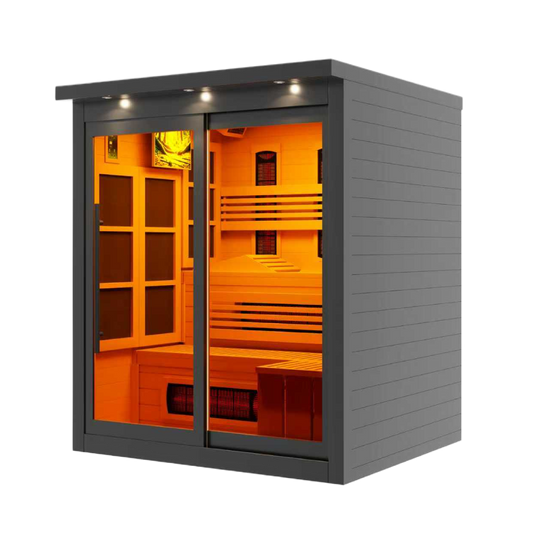 ***New 2026 Model*** Golden Designs 6 Person, Black Near Zero EMF Far IR Sauna (GDI-6996-03-FS)