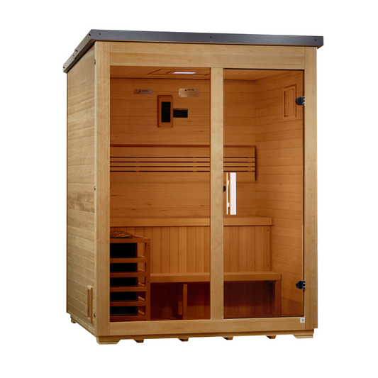 ***New 2026 Model*** Golden Designs "Arlberg" 3 Person Traditional Outdoor Steam Sauna - Flat Roof (GDI-8003-01)