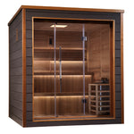 Golden Designs Bergen 6 Person Outdoor-Indoor Traditional Sauna (GDI-8206-01) - Canadian Red Cedar Interior