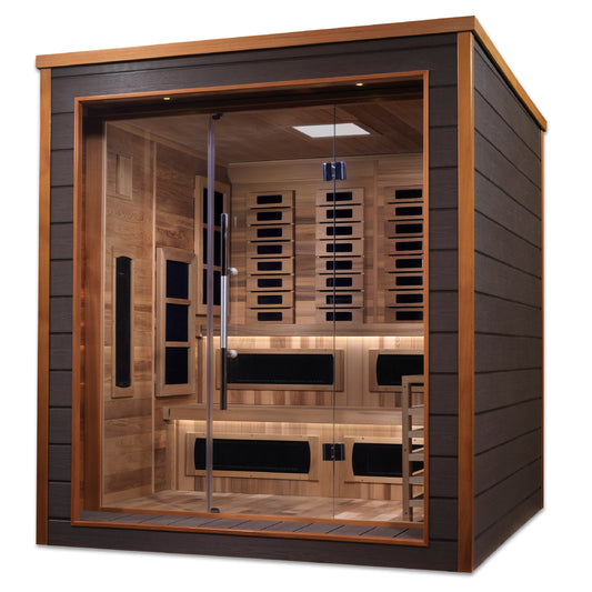 Golden Designs "Karlstad" 6 Person Outdoor-Indoor PureTech™ Hybrid Full Spectrum Sauna (GDI-8226-01)
