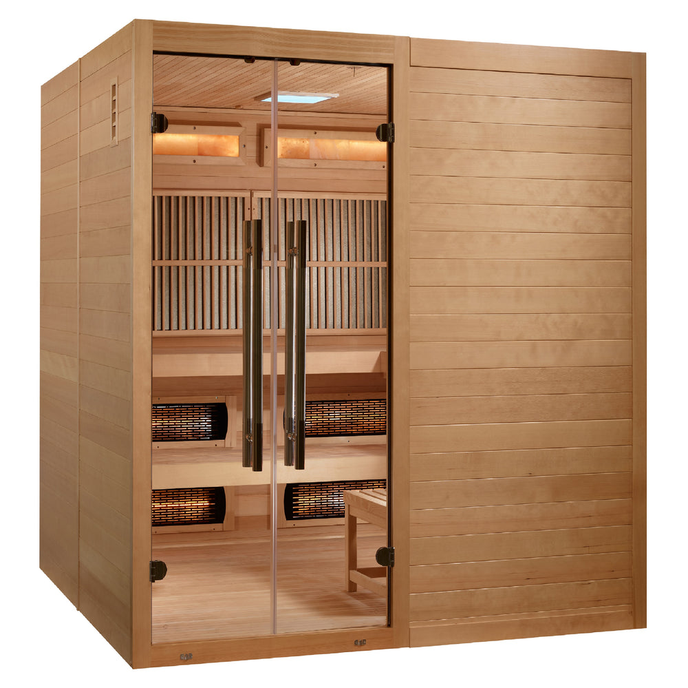 Golden Designs 2025 Toledo GDI-8360-01 6 Per Hybrid Sauna (Indoor). Full Spectrum and Harvia Traditional Stove