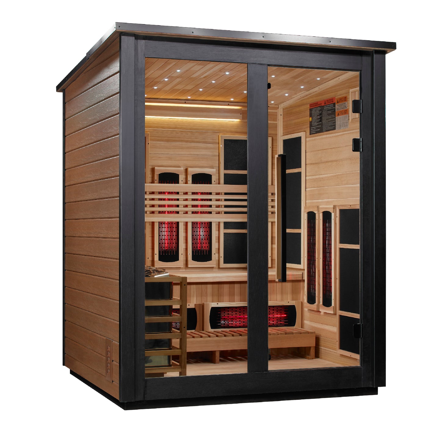 ***New 2026 Model*** Golden Designs "Loviisa" 3 Person, 2 Tone Barn Hybrid (PureTech™ Full Spectrum IR or Traditional Stove) Outdoor Sauna (GDI-8523-03)