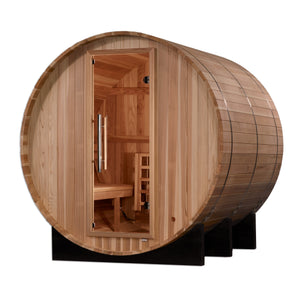 Golden Designs "Arosa" 4 Person Barrel Traditional Sauna -  Pacific Cedar