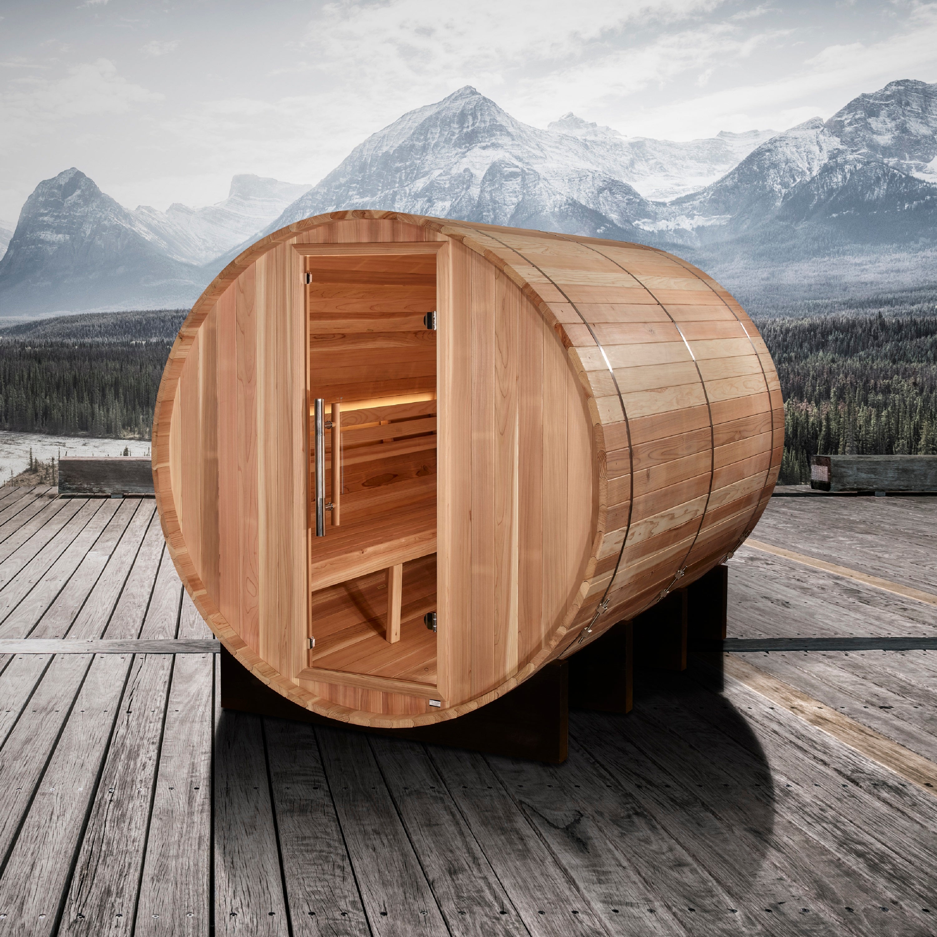 Golden Designs Klosters Barrel Sauna - Thumbnail 3