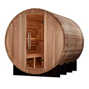 Golden Designs "Klosters" 6 Person Barrel Traditional Sauna -  Pacific Cedar