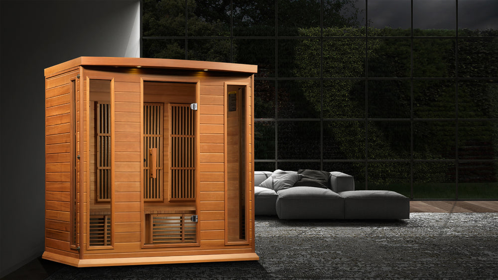 MX-K406-01 Maxxus Low EMF FAR Infrared Sauna Canadian Red Cedar