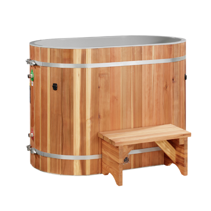 DCT Oval Barrel Tub Cold Plunge (50-P) Pacific Cedar - 3/4 IN-OUT without Motor
