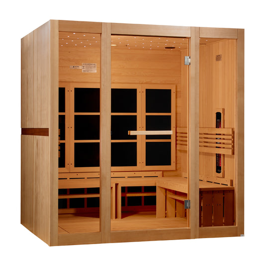 ***New 2026 Model*** Golden Designs 8 Person Full Spectrum Near Zero EMF FAR IR Sauna (GDI-6880-03 FS)