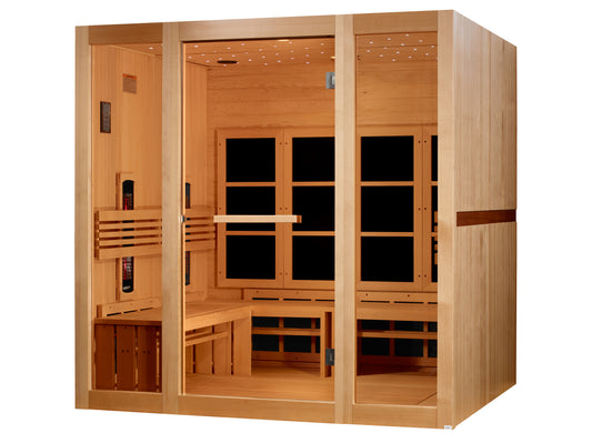 ***New 2026 Model*** Golden Designs 8 Person Full Spectrum Near Zero EMF FAR IR Sauna (GDI-6880-03 FS)
