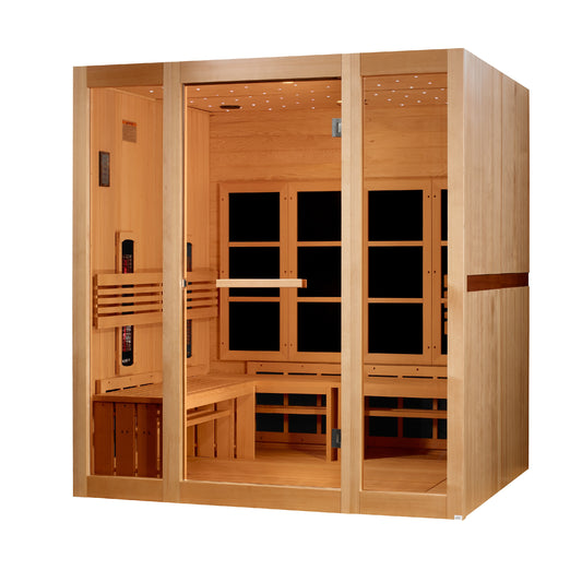 ***New 2026 Model*** Golden Designs 8 Person Full Spectrum Near Zero EMF FAR IR Sauna (GDI-6880-03 FS)