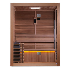 2023 Golden Designs "Hanko Edition" 2-3 Person Traditional Steam Sauna (GDI-7202-01) - Canadian Red Cedar Interior
