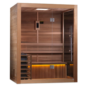 2023 Golden Designs "Hanko Edition" 2-3 Person Traditional Steam Sauna (GDI-7202-01) - Canadian Red Cedar Interior