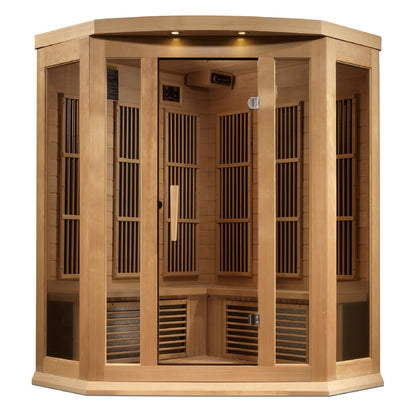 Maxxus 3 Person Corner Near Zero EMF FAR IR Sauna (MX-K356-01-ZF HEM)