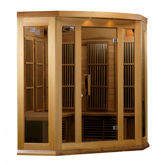 Maxxus "Avignon" 3 Person Corner Near Zero EMF FAR IR Sauna (MX-K356-01-ZF CED)