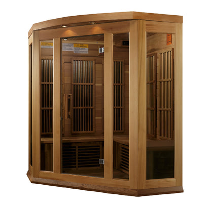 Maxxus "Avignon" 3 Person Corner Near Zero EMF FAR IR Sauna (MX-K356-01-ZF CED)